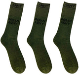 Cotson MenS Olive Green Cotton Army Full Length Socks (Pack Of 3 Pairs)