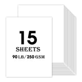 KIVTFF 11x17 Large Cardstock A3 Paper, 15 Sheets, White, Matte Finish, 80lb Thick, Printer Paper, Display Board for Art and Craf