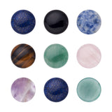 Fashewelry 14pcs Natural Gemstone Cabochons 25mm Mixed Flat Back Crystal Stone Cab Covers Dome Chakra Healing Stone Beads for Ea