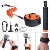 Action Camera Non-Slip Handler Floating Hand Grip Holder Mount + Steel-cored Safety Wrist Strap for GoPro Sony Insta360 Olympus