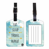 Nutcase Designer Luggage Travel Baggage Tags Single Tag With Name Card Inside Eat Sleep Travel Repeat Sky Design