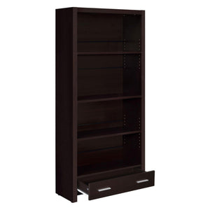 Benjara Wooden Bookcase With 3 Shelves And 1 Drawer, Brown
