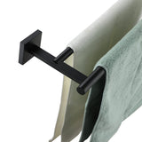 KOKOSIRI 32'' Towel Rails Bathroom Double Towel Bars Matte Black 32 Inch Bath Towel Holder for Washroom Wall Stainless Steel B50