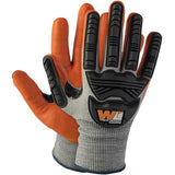 Wells Lamont Industrial High-Visibility Cut Resistant Nitrile Work Gloves - ANSI A7 Cut, Level 2 Impact, Touchscreen Compatible,