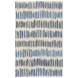 Alora Decor Rivera 8'9' X 11'9' Stripe Ivory/Blue/Ivory/Charcoal Area Rug