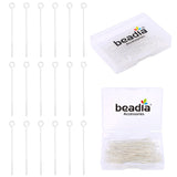 BEADIA Silver Plated Open Eye Pins Non Tarnish 50mm 100pcs for Jewelry Making Findings