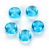 50pcs Adabele Austrian 8mm Faceted Flat Round Coin Crystal Beads Aquamarine Blue Compatible with Swarovski Preciosa 5052