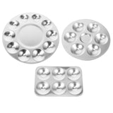 ARTIBETTER 3pcs Aluminum Paint Palette Washable Art Mixing Tray Round Pallets for Artists Boys and Projects