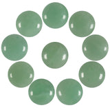 SUNYIK Pack of 10 Round Cabochons CAB Flatback for Jewelry Making, Polished Green Aventurine Flat Back Cabochons for DIY Art Pro