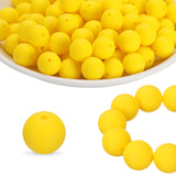 HARFINGTON 180Pcs Silicone Beads 9mm Round Rubber Focal Beads Bulk for Pens Keychain Bracelet Necklace DIY Crafts Making, Yellow