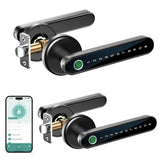 IRONZON 2 Pack Fingerprint Door Lock with Handle Smart Door Lock with Keypad for Home Hotel Office Apartment Bedroom
