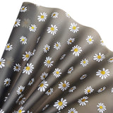 Translucent Jelly Vinyl 11.8x53(30x135cm) Frosted Glitter Daisy Flower Printed TPU Film for Hair Bows Clips Handbags Making (Bla