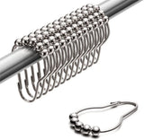 LIPSA ENTERPRISE Stainless Steel Curtain Hooks, Shower Curtain Hooks Rings for Bathroom Shower Rods Curtains (24 pc)