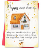 MOROLURU New Home Card, Funny Housewarming Card Gifts for Women Men, Congratulations on Having a New House Cards