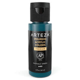 ARTEZA Acrylic Pouring Paint, 2oz (60 ml), Phthalo Green High Flow, No Mixing Needed, For Pouring on Canvas, Glass, Paper, Wood,
