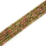 2mm Unakite Faceted Gemstone Round Loose Beads Strand 15.5-16 DIY Jewelry Making