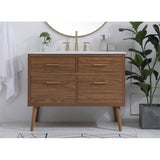 Elegant Kitchen And Bath 42 Inch Bathroom Vanity Cabinet - Walnut Brown
