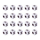 FASHEWELRY 200Pcs Cube White Acrylic Letter Beads 4-5x4-5x4-5mm Letter X Alphabet Beads for DIY Bracelet Necklace Jewelry Making