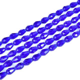 300pcs Czech 12mm Faceted Teardrop Crystal Glass Beads Bulk Cobalt Blue