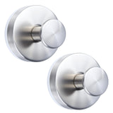 WellMade 2 Pack Brushed Stainless Steel Suction Cup Hooks for Shower, Bathroom, Kitchen, Waterproof & Rustproof Wall Hooks for G
