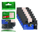 6/Pack LM Tapes - LMe-232 Premium 1/2 Red Print on White Label Compatible with Ptouch TZe-232 Tape TZ232 and Includes a Nice Tap