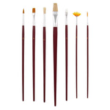 U.S. Art Supply 12Piece Long Handle Nylon Hair & Bristle Artist Paint Brush Variety Set Red Handle