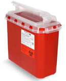 Oakridge Products Transparent Sharps Container for Home Use and Professional 5.4 Quart (1-Pack), Touchless Biohazard Needle and 