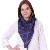 Birdbox The Project WomenS Hand Block Chain Printed Cotton Scarf Stole Wrap (Navy Blue)