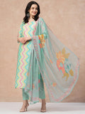 Anni Designer Women'S Rayon Blend Straight Printed Kurta With Pant & Dupatta (Zaggu Pista-Nw_M_Pista_Medium),Pista,M,,,