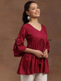 Libas Women'S Regular Kurti (29152_Burgundy Burgundy S