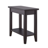 Leick Home Laurent End Table, Solid Wood, Bottom Display Shelf, Narrow, Easy-Assembly, for Living Room/Bedroom, Black, 24.0 in. 