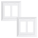 2-Pack Classic Beadboard Decorative Double Decorator Outlet Cover Plate, Pure White Unbreakable Polycarbonate Wall Plates for El