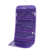 WODISON Foldable Clear Hanging Travel Toiletry Bag Cosmetic Organiser Storage, Purple, One Size