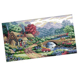Loom Tree Stamped Cross Stitch Kits Patterns Embroidery Kit Farm Scene, 14 Counted 54X33Cm