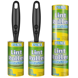 COMMEMA Lint Rollers for Pet Hair Extra Sticky, Pet Hair Remover Set Brush for Dog & Cat Hair Removal, Clothes, Furniture, 2 Han