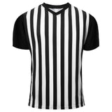Skicuff Men's Referee Shirt V Neck Umpire Jersey Black Short Sleeve Ref Shirt Costume for Men Football Soccer(XXL)