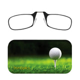 ThinOptics Universal Pod Case + Rectangular Reading Glasses, Tee Off, 52 mm + 1