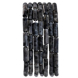 Natural Black Spectrolite Cylinder Tube Beads 4x13mm 38cm/str Loose Semi Gemstone Stone Beads for Making Bracelets Necklace Earr