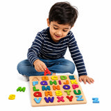Wooden Alphabet Activity Puzzle For Toddlers, Educational Brain Activity Toy For Preschool Kids, Supports Hand Skills, Matching 