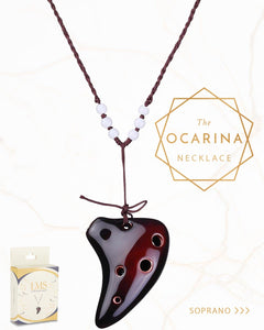 L'MS 6 Hole Ceramic Strawfire Mini Ocarina with Free Tutorial Songbook (Coffee)