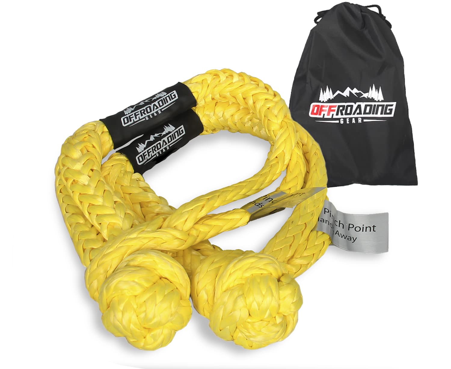 Offroading Gear Two 7/16 Heavy Duty Synthetic Soft Shackles for Recovery and Towing w/Storage Bag | 34,000lbs+ | ATV | UTV | 4