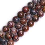 GEM-Inside 12mm Natural AA Grade Pietersite Stone Round Semi Precious Chakras Beads Brown for Jewelry Making DIY Handmade Craft 