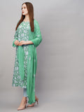 Gosriki Women'S Cotton Blend Straight Printed Kurta With Pant & Dupatta (Mei Green-Gs_M_Green_Medium),Green,,B0D578N9J3