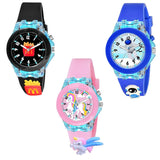 On Time Octus Kids Analouge Multi-Color Light Cute 3D Cartoon Character Boys And Girls Watch |Random Color And Design (Kd-3 Pcs 