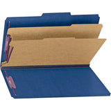 Smead 19035 Pressboard Classification Folders Legal SixSection Dark Blue 10/Box