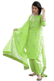 Gosriki Women'S Rayon Blend Hand Block Printed Straight Kurta With Pant & Dupatta (Ragsri Green-Gs_M_Green_Medium),Green,,B0DC6NZWJG