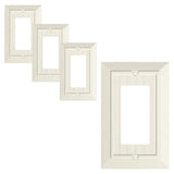 4-Pack Classic Beadboard Decorator Wall Plate Cover, Light Almond Decorative Switch Plates and Outlet Cover, Durable Unbreakable