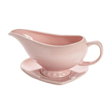 Paris Hilton Ceramic Gravy Boat with Heart-Shaped Saucer, Iconic Stoneware for Serving Gravy and Sauces, 16-Ounce Capacity, Pink