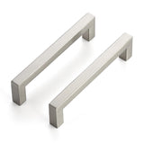 JOY DECOR 4 Pack Cabinet Handles, Brushed Nickel Cabinet Pulls, 5 Inch Kitchen Closet Handles Square Drawer Pulls Stainless Stee