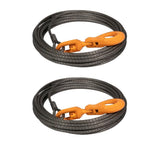 Mytee Products 2 Pack Wire Rope Steel Core Winch Cable IWRC 9/16 x150' Self Locking Swivel Hook Towing Wrecker Roll Back, 32000 
